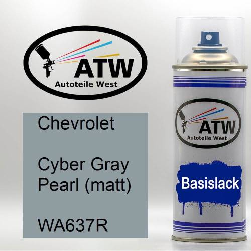 Chevrolet, Cyber Gray Pearl (matt), WA637R: 400ml Sprühdose, von ATW Autoteile West.